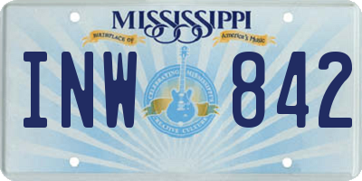 MS license plate INW842