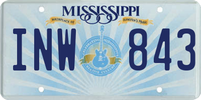 MS license plate INW843