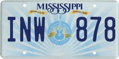 MS license plate INW878