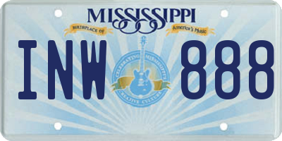 MS license plate INW888