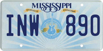 MS license plate INW890