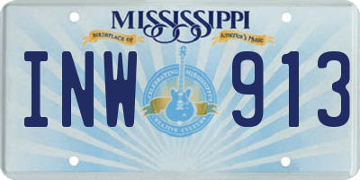 MS license plate INW913