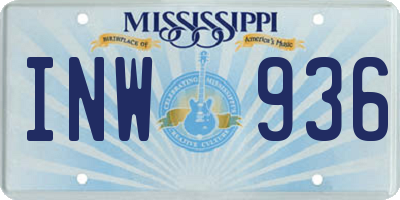 MS license plate INW936