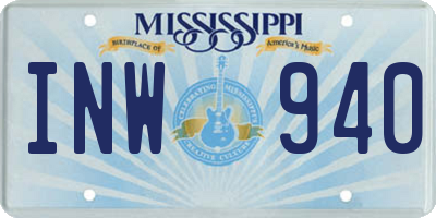 MS license plate INW940
