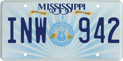 MS license plate INW942
