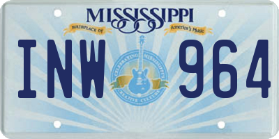 MS license plate INW964