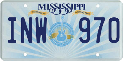 MS license plate INW970
