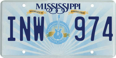 MS license plate INW974