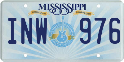 MS license plate INW976