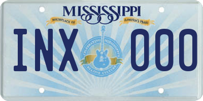 MS license plate INX000