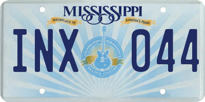 MS license plate INX044