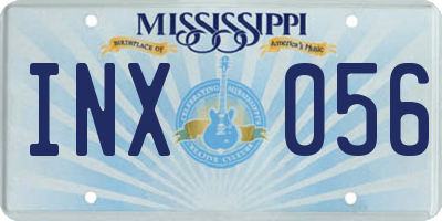 MS license plate INX056