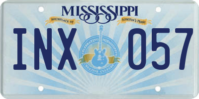 MS license plate INX057