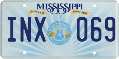 MS license plate INX069