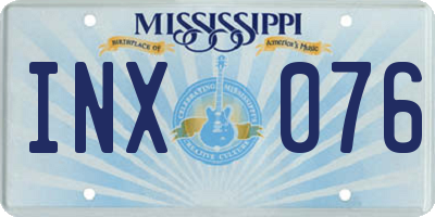 MS license plate INX076