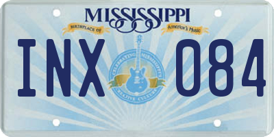 MS license plate INX084