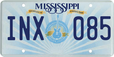 MS license plate INX085