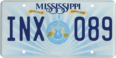 MS license plate INX089