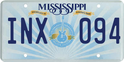 MS license plate INX094