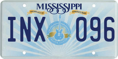 MS license plate INX096