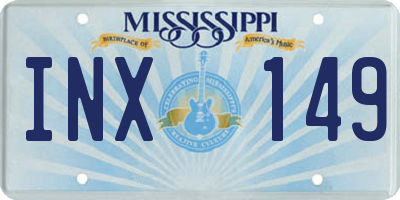MS license plate INX149