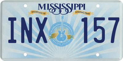 MS license plate INX157