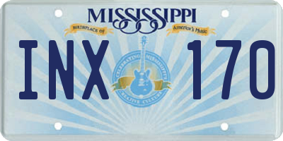 MS license plate INX170