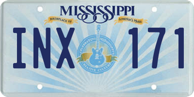 MS license plate INX171