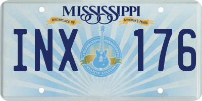 MS license plate INX176
