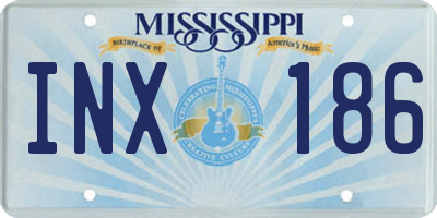 MS license plate INX186