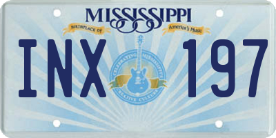 MS license plate INX197