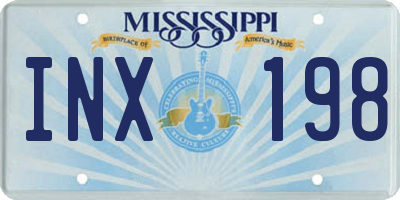 MS license plate INX198