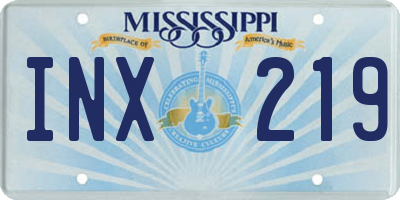 MS license plate INX219