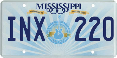 MS license plate INX220