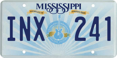 MS license plate INX241