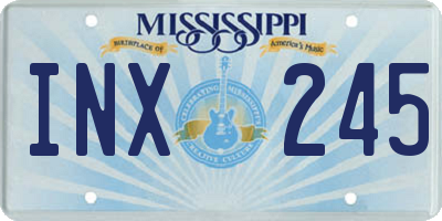 MS license plate INX245