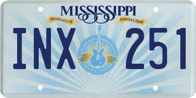 MS license plate INX251