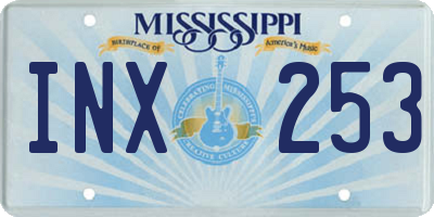 MS license plate INX253