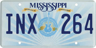MS license plate INX264