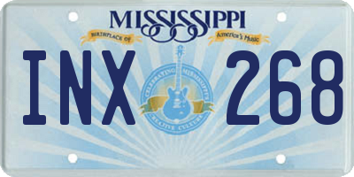 MS license plate INX268