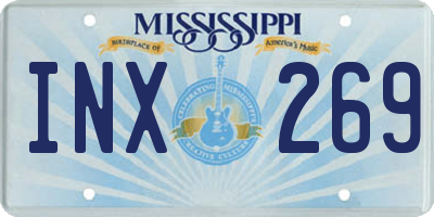 MS license plate INX269