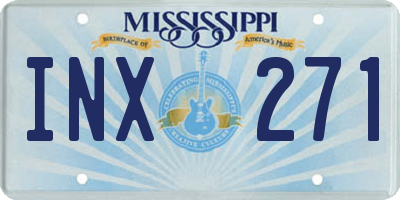 MS license plate INX271