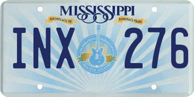 MS license plate INX276