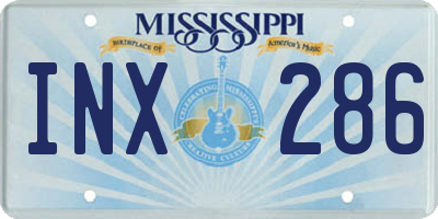 MS license plate INX286