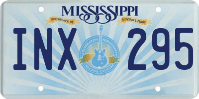 MS license plate INX295
