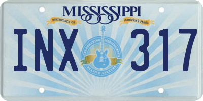 MS license plate INX317