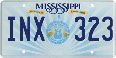 MS license plate INX323