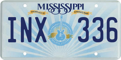 MS license plate INX336