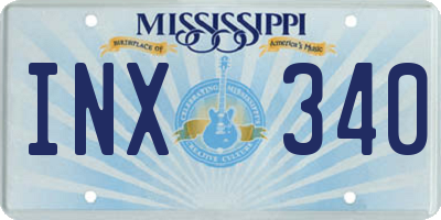 MS license plate INX340