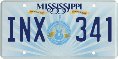 MS license plate INX341